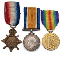 Medals (3) of M2-031587 Private Edwin Holt A.S.C. 1914-1915 Star, British War Medal 1914-1920, an...