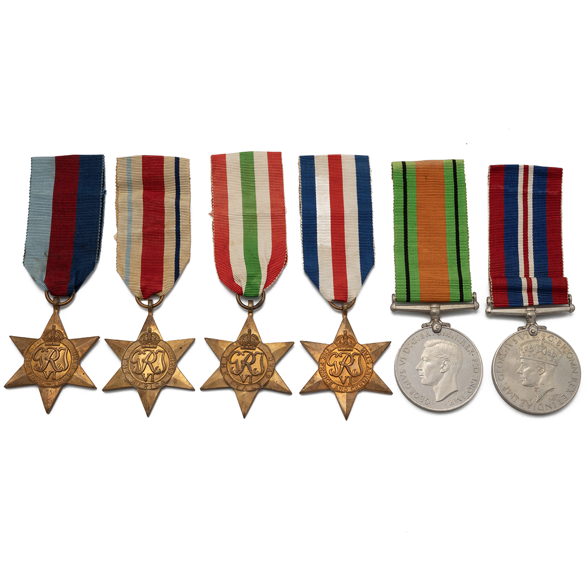 Medals (6) of G. Howells R.N. 1939-1945 Star, Africa Star, Italy Star, France & Germany Star, Def... - Image 2 of 2