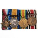 Medals (4) of 59945 (1004403) Serjeant George Frederick Smith R.F.A. 1914-1915 Star, British War ...
