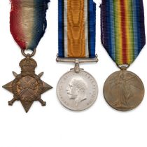 Medals (3) of 1473 Private James William Mulley of the Essex Regiment. 1914-1915 Star, British Wa...