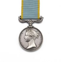 Crimea Medal of George Gunn of the Royal Marine Artillery. Served as a Gunner aboard HMS Retribu...