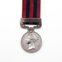India General Service Medal 1854-1895 with clasp 'Burma 1885-7' of 375 Private T. Crow of 1st Bat...