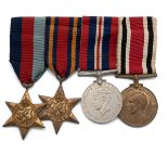 Medals (4) of Edwin E. Trudgen. 1939-1945 Star, Burma Star, War Medal 1939-1945, and Police Speci...