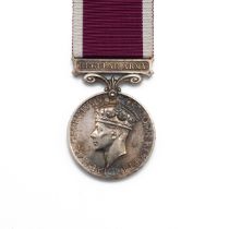 GV Long Service & Good Conduct Medal with clasp 'Regular Army' of 3382474 Private J. De La Mare o...