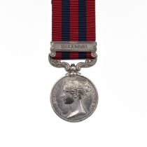 India General Service Medal 1854-1895 with clasp 'Bhootan' of 3370 Private Michael Scallard of th...