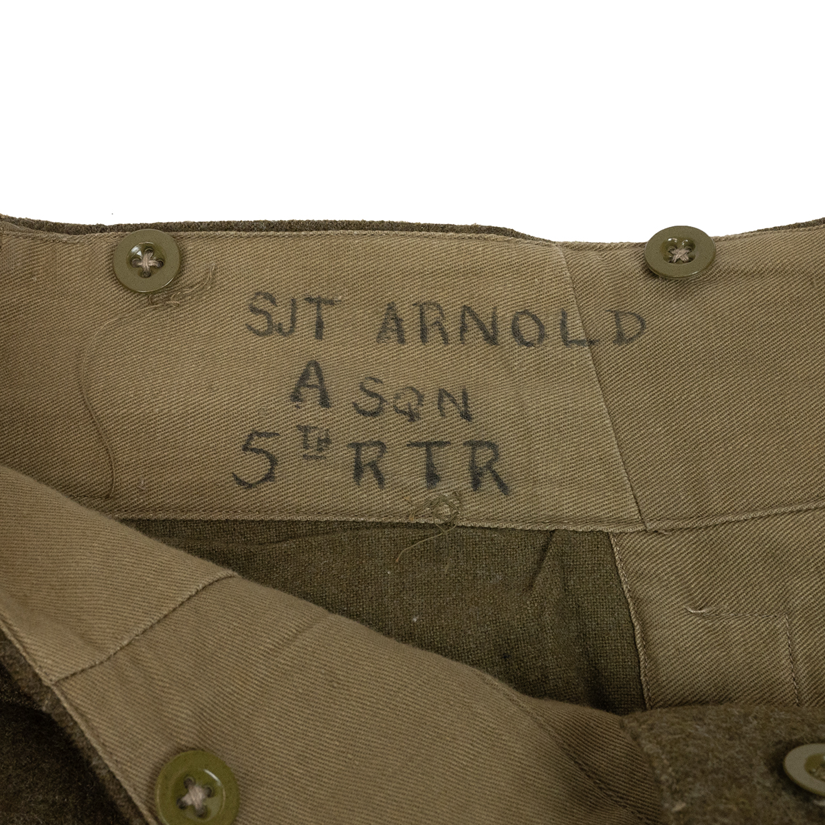 Battledress of Sergeant Arnold of the Royal Tank Regiment. 1938 pattern Battledress (BD) blouse w... - Image 5 of 6