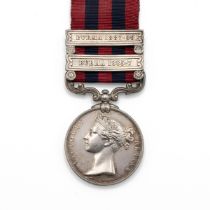 India General Service Medal 1854-1895 with clasp 'Burma 1887-89', 'Burma 1885-7' of 43370 Gunner ...
