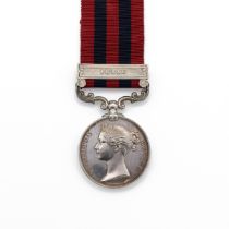 India General Service Medal 1854-1895 with clasp 'Perak' of 1662 Private J. Evans of the 80th Foot.