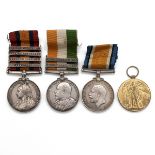 Medals (4) of 464 (26717) Serjeant James William Lavour of the Somerset Light Infantry. Queen's S...