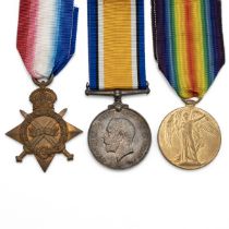 Medals (3) of 2670 (418118) Second Corporal Robert Dickie Aitken R.E. 1914-1915 Star, British War...