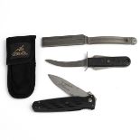 Two (2) knives. Includes (1) RAF Mk III aircrew flying suit survival knife with 10cm curved blade...