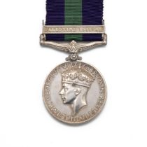 GVI General Service Medal 1918-1962 with clasp 'Palestine 1945-48' of 1045 British Serjeant W.A. ...