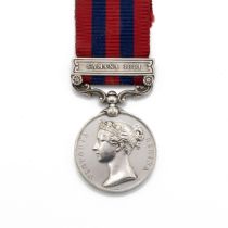 India General Service Medal 1854-1895 with clasp 'Samana 1891' of 1247 Private C. Rowe of the 2nd...