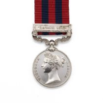 India General Service Medal 1854-1895 with clasp 'Hazara 1891' of 1298 Private H. Willis of 1st B...