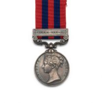 India General Service Medal 1854-1895 with clasp 'Burma 1887-89' of 3097 Private M. Cox of 2nd Ba...