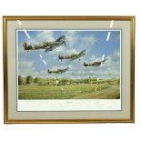 'Inspiration' Spitfire art print by John Young, 59/500, issued by The Official Douglas Bader Foun...