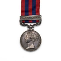 India General Service Medal 1854-1895 with clasp 'Waziristan 1894-5' of 2221 Private T. Copley of...
