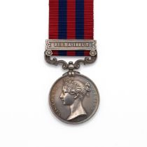 India General Service Medal 1854-1895 with clasp 'Burma 1885-7' of 405 Private H. King of 2nd Bat...