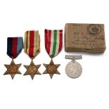 Medals (4) of MX.739632 A Williams R.N. 1939-1945 Star, Africa Star, Italy Star, and War Medal 19...