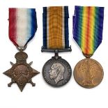 Medals (3) of 26659 Private Charles Taylor of the Cheshire Regiment. 1914-1915 Star, British War ...