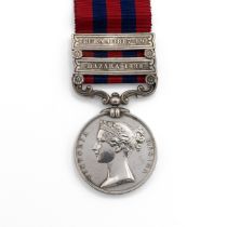 India General Service Medal 1854-1895 with clasp 'Hazara 1888', 'Burma 1887-9' of Gunner H. Conwa...