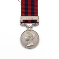 India General Service Medal 1854-1895 with clasp 'Perak' of 1612 Private E. Lloyd of the 80th Foot.
