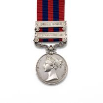 India General Service Medal 1854-1895 with clasp 'Burma 1885-7' of 1337 Private H. Brereton of th...
