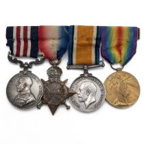 Medals (4) of 82304 Bombardier James Spalding M.M. R.F.A. Military Medal GV, 1914-1915 Star, Brit...