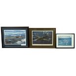 Three (3) aviation prints, all limited edition, framed and signed. Includes (1) 'Thunderbirds Ove...