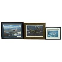 Three (3) aviation prints, all limited edition, framed and signed. Includes (1) 'Thunderbirds Ove...