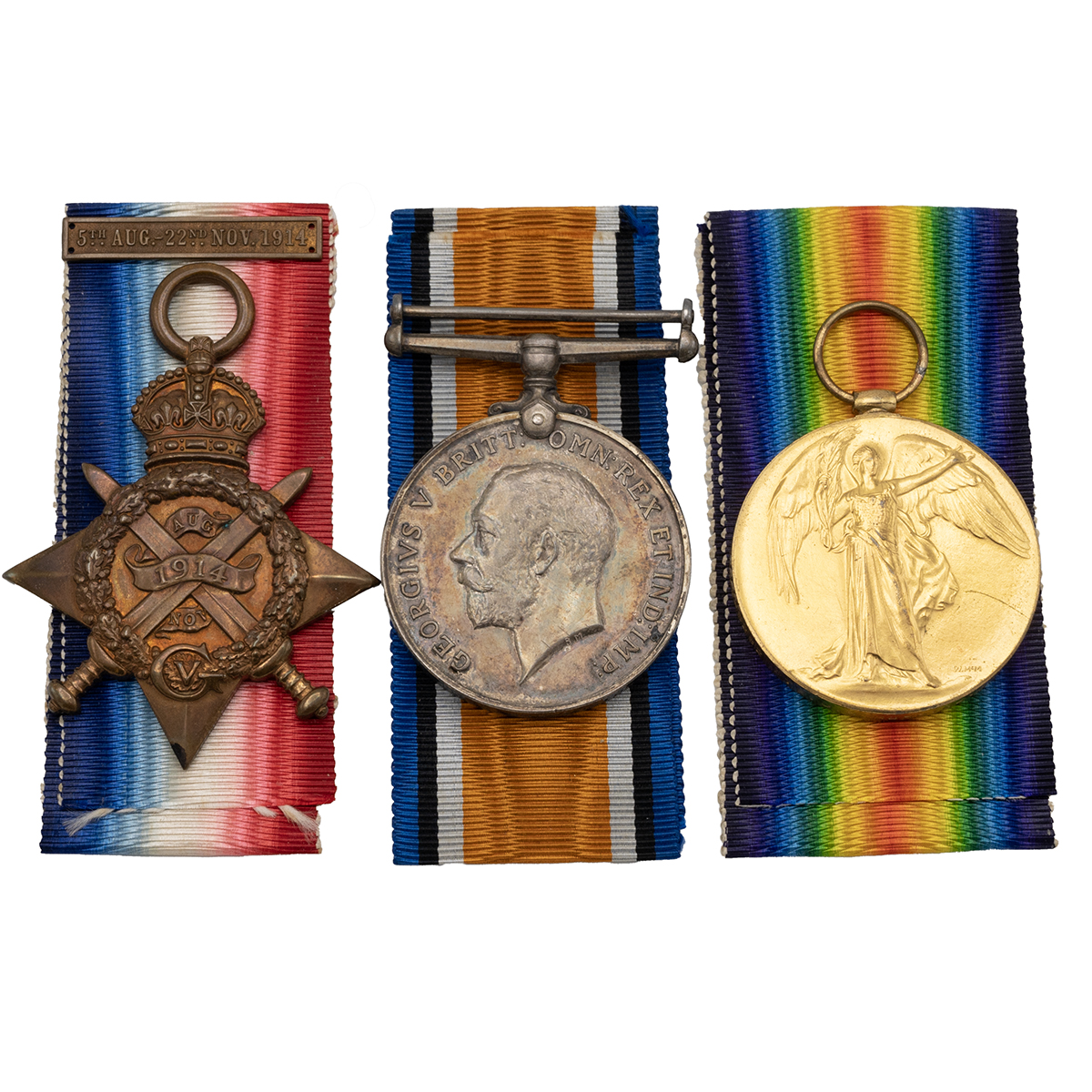 Medals (3) of 6282 Private John Sydney Burrington of the 1st King's Dragoon Guards. 1914 Star & B... - Image 2 of 2