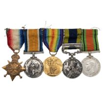 Medals (5) of 2094 (200522) Acting Serjeant William Charles Roberts of the S.W.B. 1914-1915 Star,...