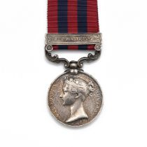 India General Service Medal 1854-1895 with clasp 'Burma 1885-7' of 343 Private T. Larkin of 2nd B...