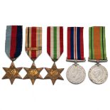 Medals (5) of 5502346 Corporal James Arthur Ronald Ludgate of 5th Battalion, Royal Hampshire Regi...