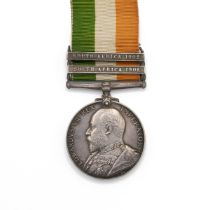 King's South Africa Medal with clasps 'South Africa 1902', 'South Africa 1901' of 5495 Private E....