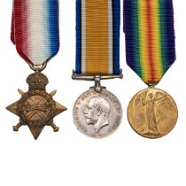 Medals (3) of G-4092 Private Albert Everett William Wild of the Royal Sussex Regiment. 1914-1915 ...