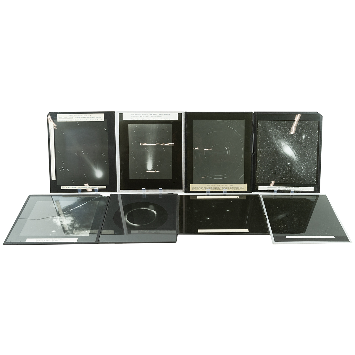 Group of unusually large format antique astronomy glass projector slides, Royal Observatory Green...