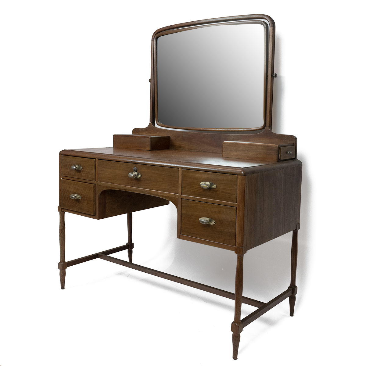 Early 20th Century teak Dressing Table with swing toilet mirror and two drawers to top, over five... - Image 2 of 3