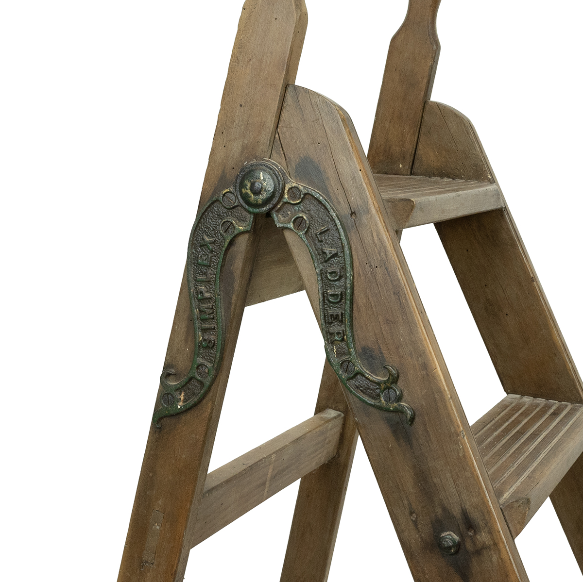 Late 19th Century "Simplex Ladder" step ladder with a "Self Acting Stop", six steps with hand gra... - Image 2 of 3