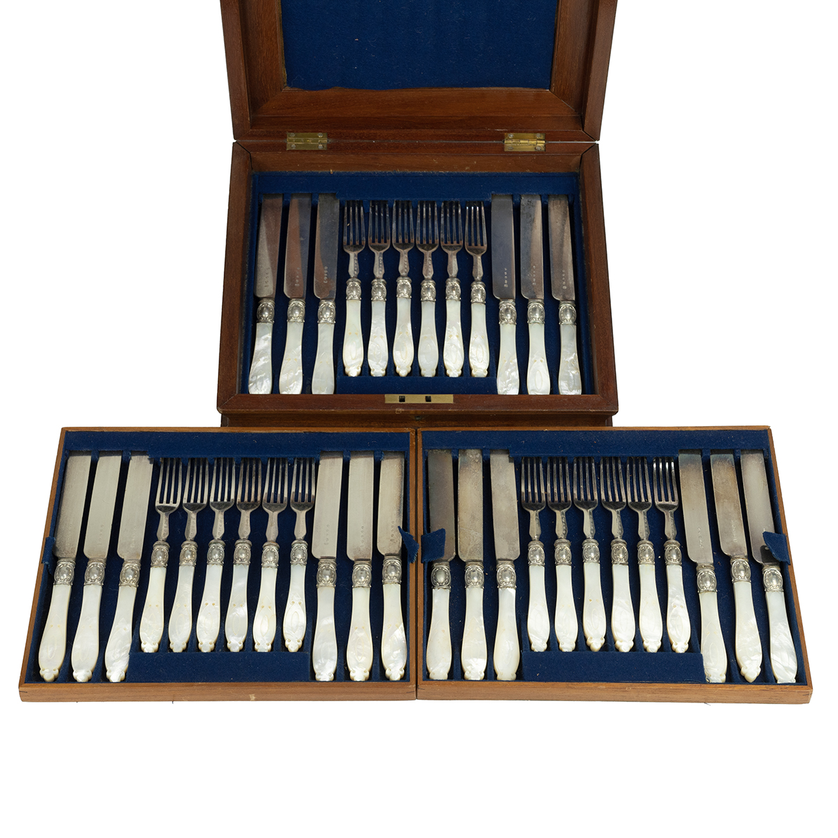 A boxed canteen of cutlery containing three trays each containing six knives and six forks with m... - Image 2 of 6