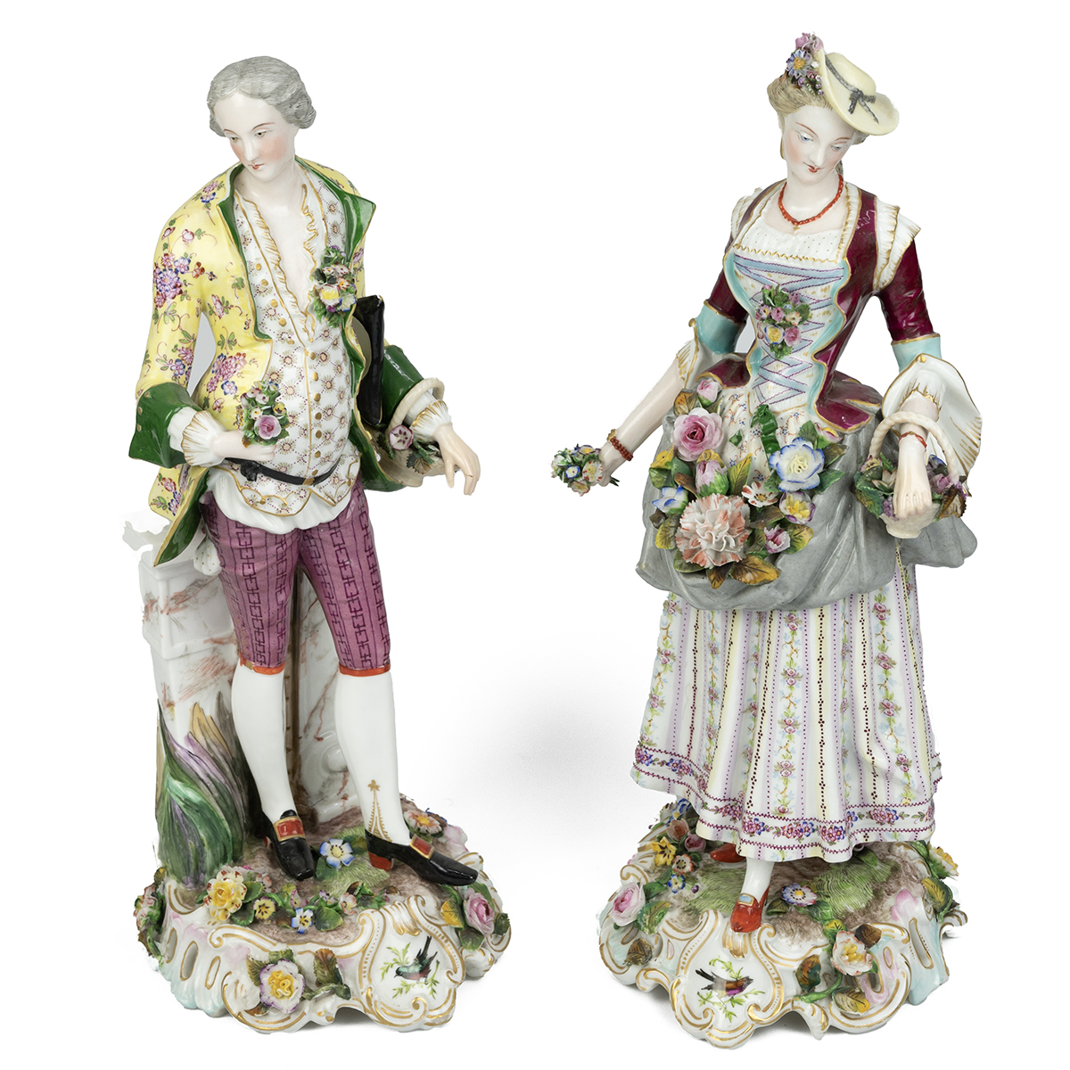 Meissen - A pair of late 18th or early 19th century large porcelain figures often referred to as ...