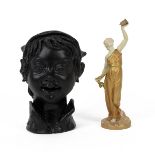 Royal Worcester early 20th Century figurine of Liberty, holding a dove aloft (H 25.5cm) with puce...