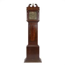 20th Century three train Goodfellows long case clock, chain wound and striking the quarter hours ...