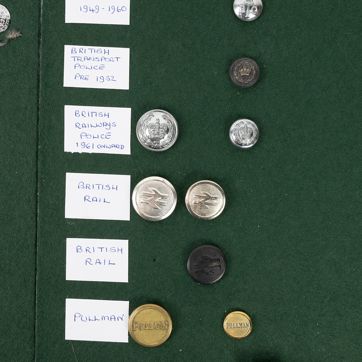 Quantity of mixed line Railway buttons. BR, BTC, British Transport Police, Pullman, Kent & East S... - Bild 2 aus 3