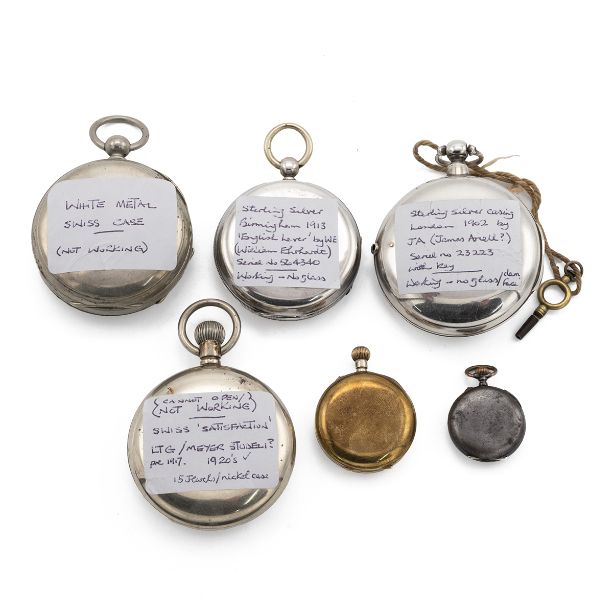 2x silver pocket watches including a pair-cased pocket watch, along with a 'Satisfaction' pocket ... - Image 2 of 6