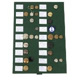 Quantity of LNER related buttons and badges including Great Northern Police horn button, LNER Lif...