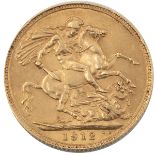 A 1912 full gold Sovereign.