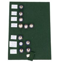 Quantity of WW1 brass and enamel Railway Service badges from various lines including Great Centra...