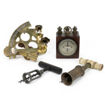 Edison and Swan Q & I detector, dated 1917, in a mahogany case, along with a reproduction brass s...