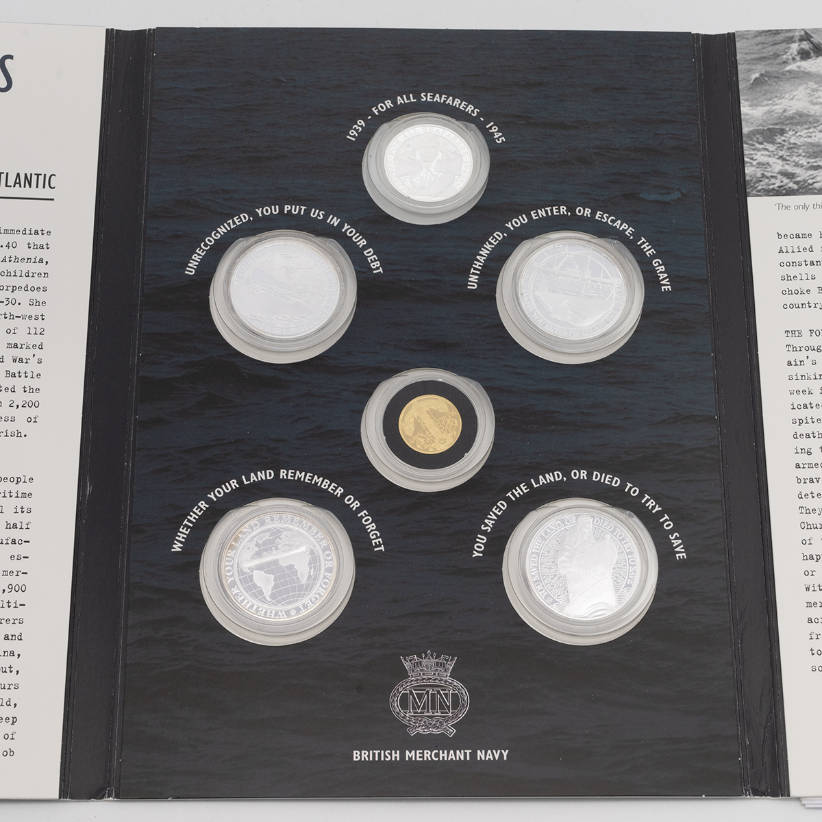 London Mint Office - The Battle Of The Atlantic 1939-1945, 2016. A six-coin set comprising a 24ct... - Image 2 of 2